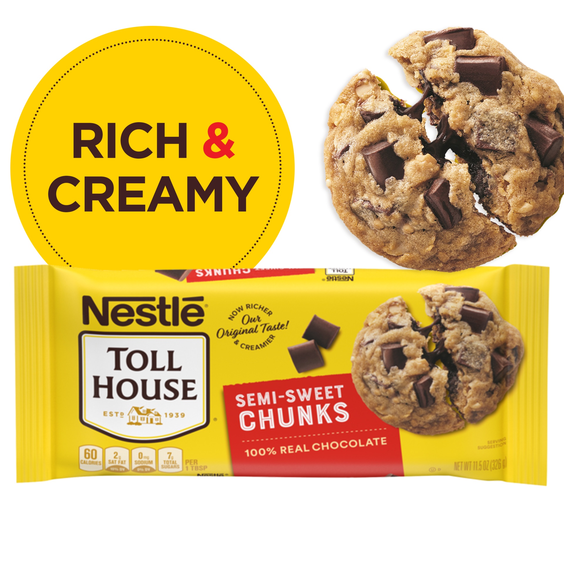 slide 1 of 6, Nestle Toll House Semi-sweet Chocolate Chunks, 11.5 oz