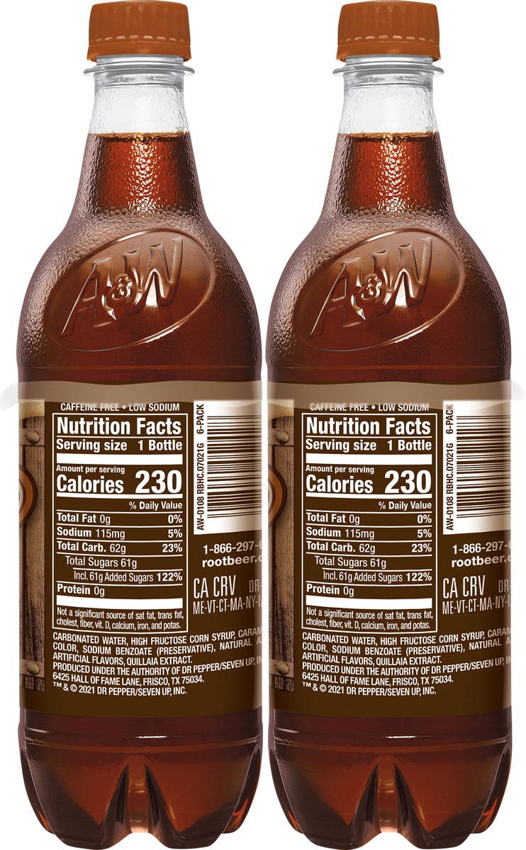 slide 6 of 7, A&W Root Beer Bottles, 6 ct; 16.9 fl oz
