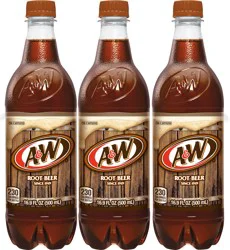 A&W Root Beer Soda, .5 L bottles, 6 pack