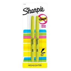 Sharpie Pocket Style Highlighters, Chisel Tip, Yellow, 2 Count