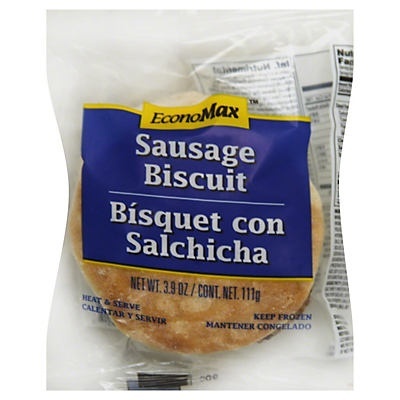 slide 1 of 1, EconoMax Sausage Biscuit, 3.9 oz
