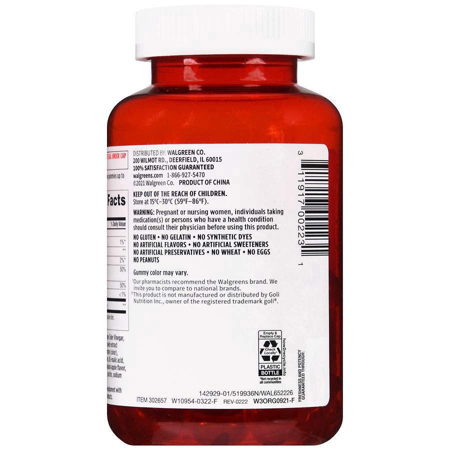 slide 3 of 5, Walgreens Apple Cider Vinegar Gummy, 60 ct