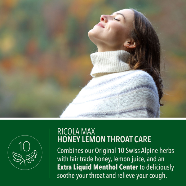 slide 21 of 25, Ricola Max Throat Care Honey Lemon Cough Drops, 34 Count, 34 ct