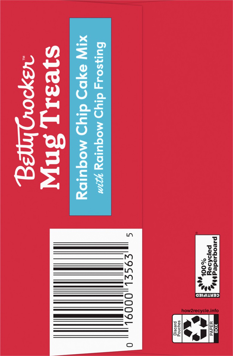 slide 8 of 9, Betty Crocker Mug Treats Rainbow Chip Cake Mix with Frosting, 4 Servings, 13.9 oz., 4 ct; 13.9 oz