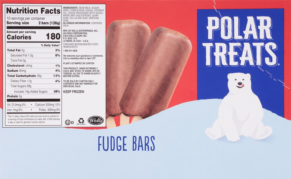 slide 5 of 9, Polar Treats Fudge Bars Frozen Dairy Confection 20 - 2.25 fl oz Bars, 20 ct