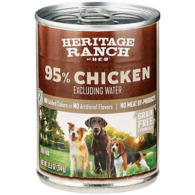 slide 1 of 1, Heritage Ranch by H-E-B 95% Chicken Wet Dog Food, 13.2 oz