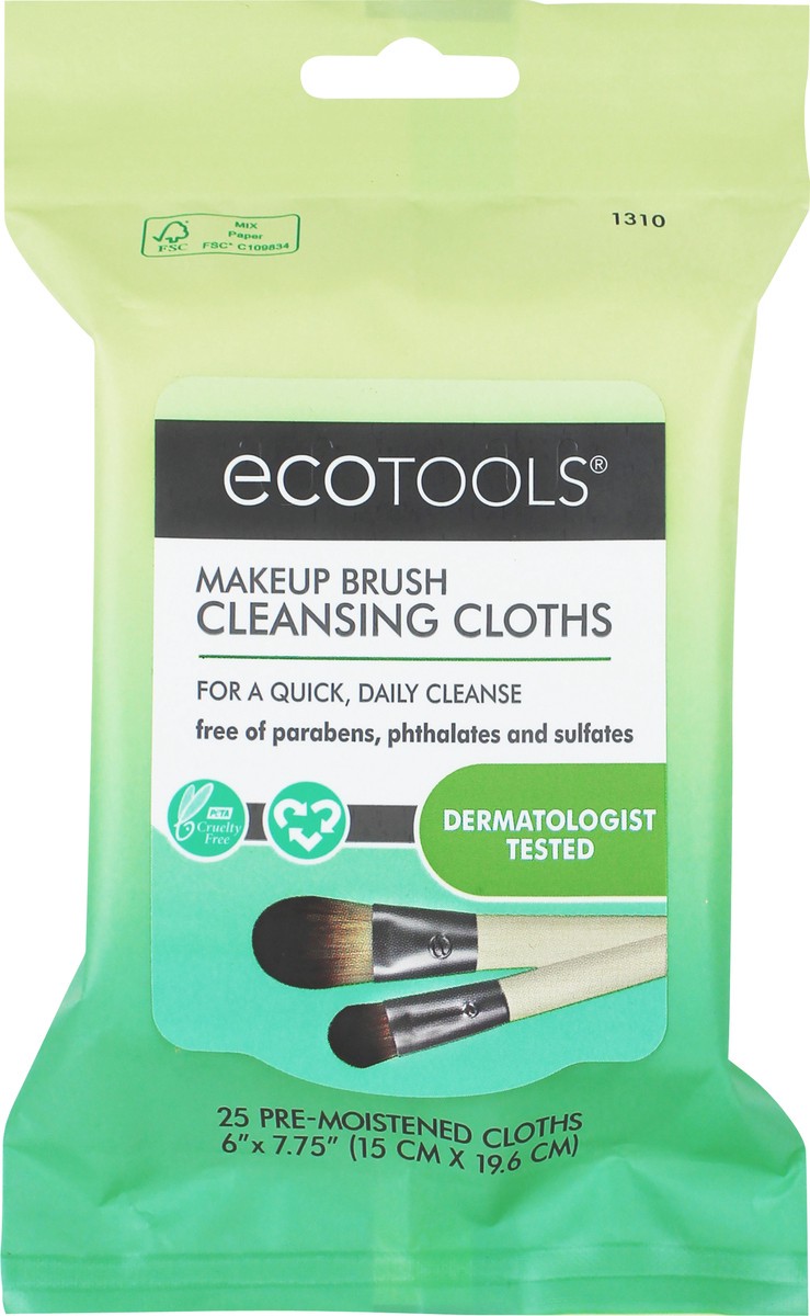 slide 1 of 4, Ecotools Makeup Brush Wipes, 25 ct