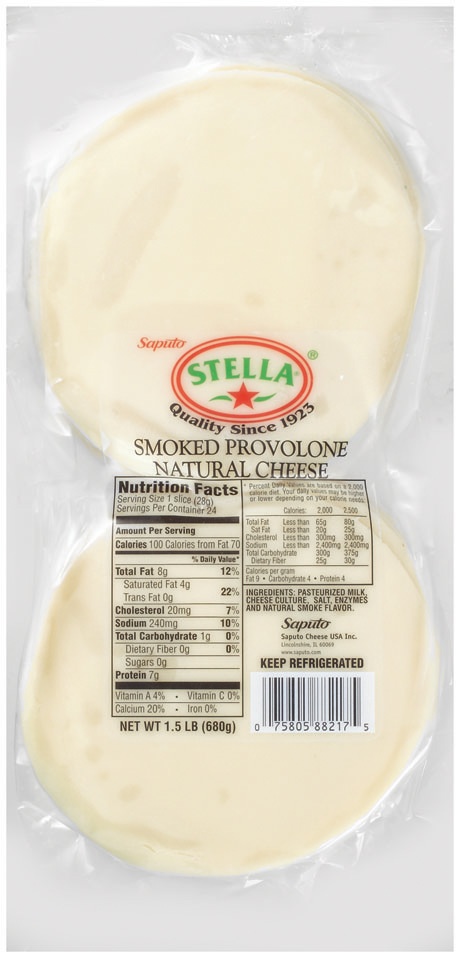 slide 1 of 1, Stella Cheese Provolone Slice Smoked, 1 ct