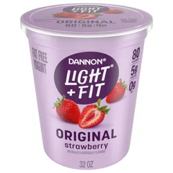 Dannon Light + Fit Nonfat Gluten-Free Strawberry Yogurt, 32 Oz.
