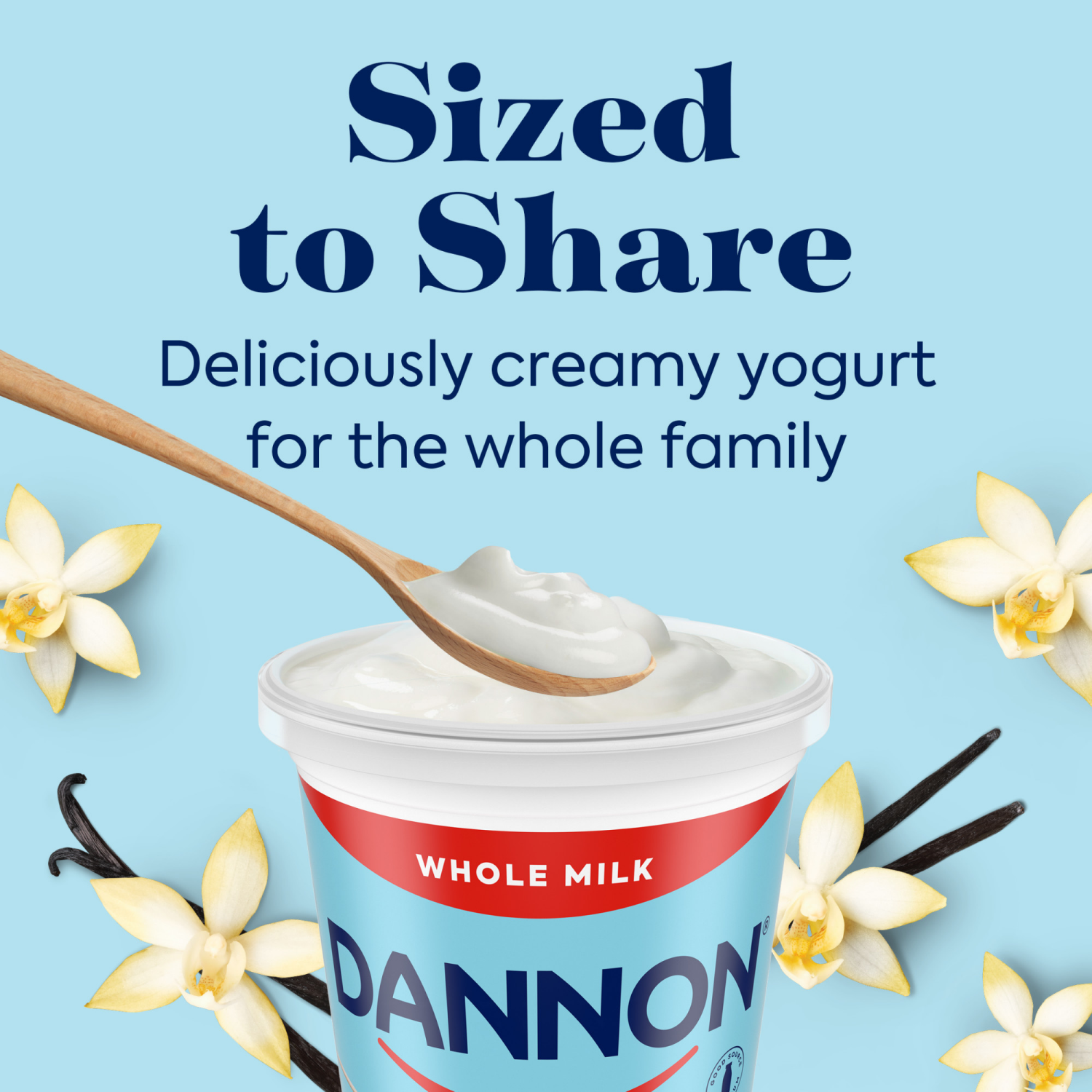slide 5 of 5, Dannon Vanilla Whole Milk Yogurt, 32 OZ Quart, 32 oz