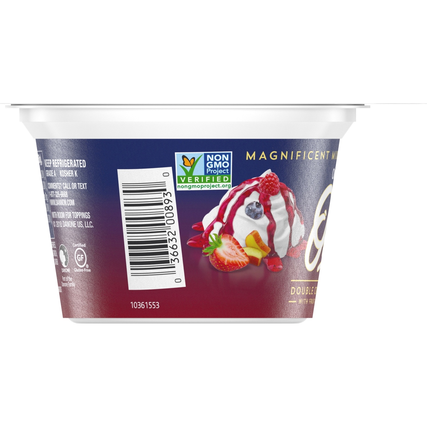 slide 2 of 5, Oikos Magnificent Mixed Berry Rhubarb Double Cream Yogurt, 5.3 oz