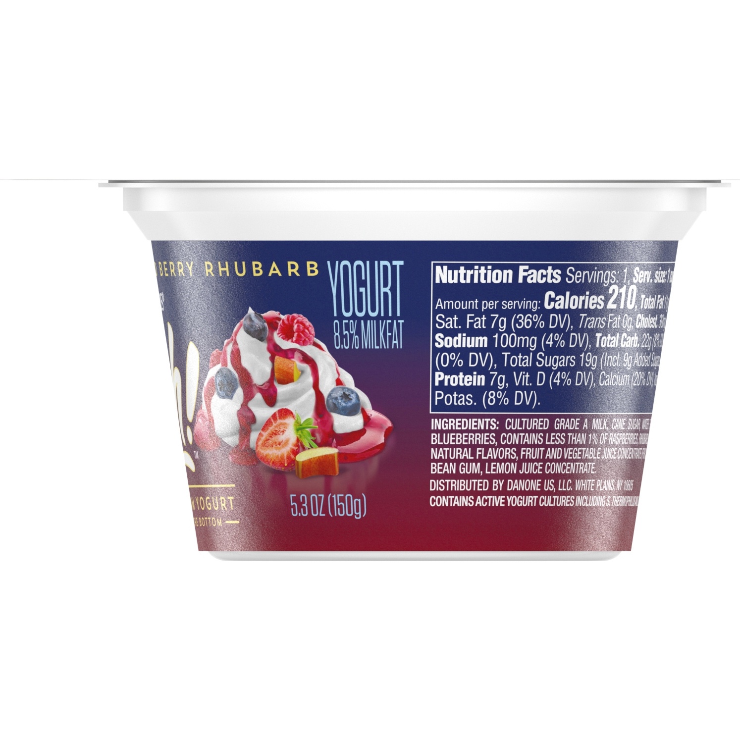 slide 3 of 5, Oikos Magnificent Mixed Berry Rhubarb Double Cream Yogurt, 5.3 oz