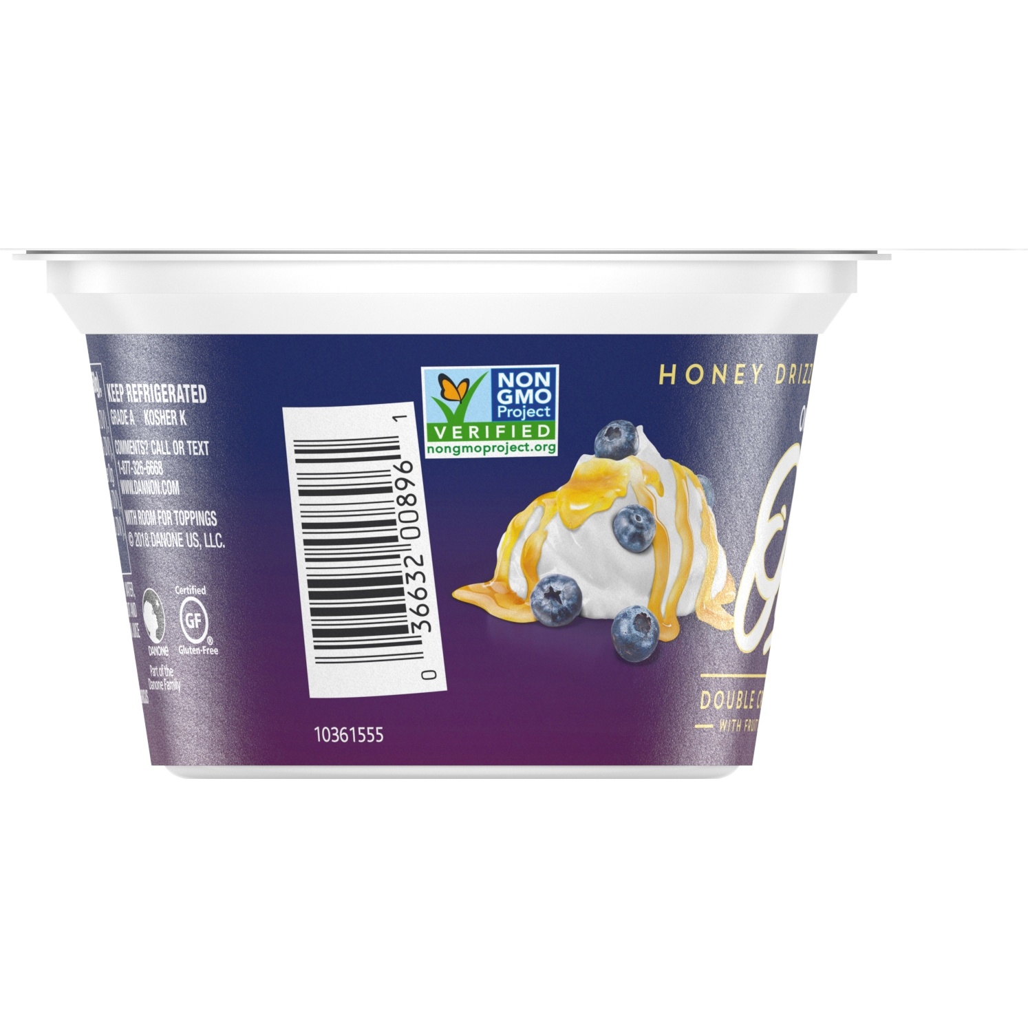 slide 2 of 5, Oikos Honey Drizzled Blueberry Double Cream Yogurt, 5.3 oz