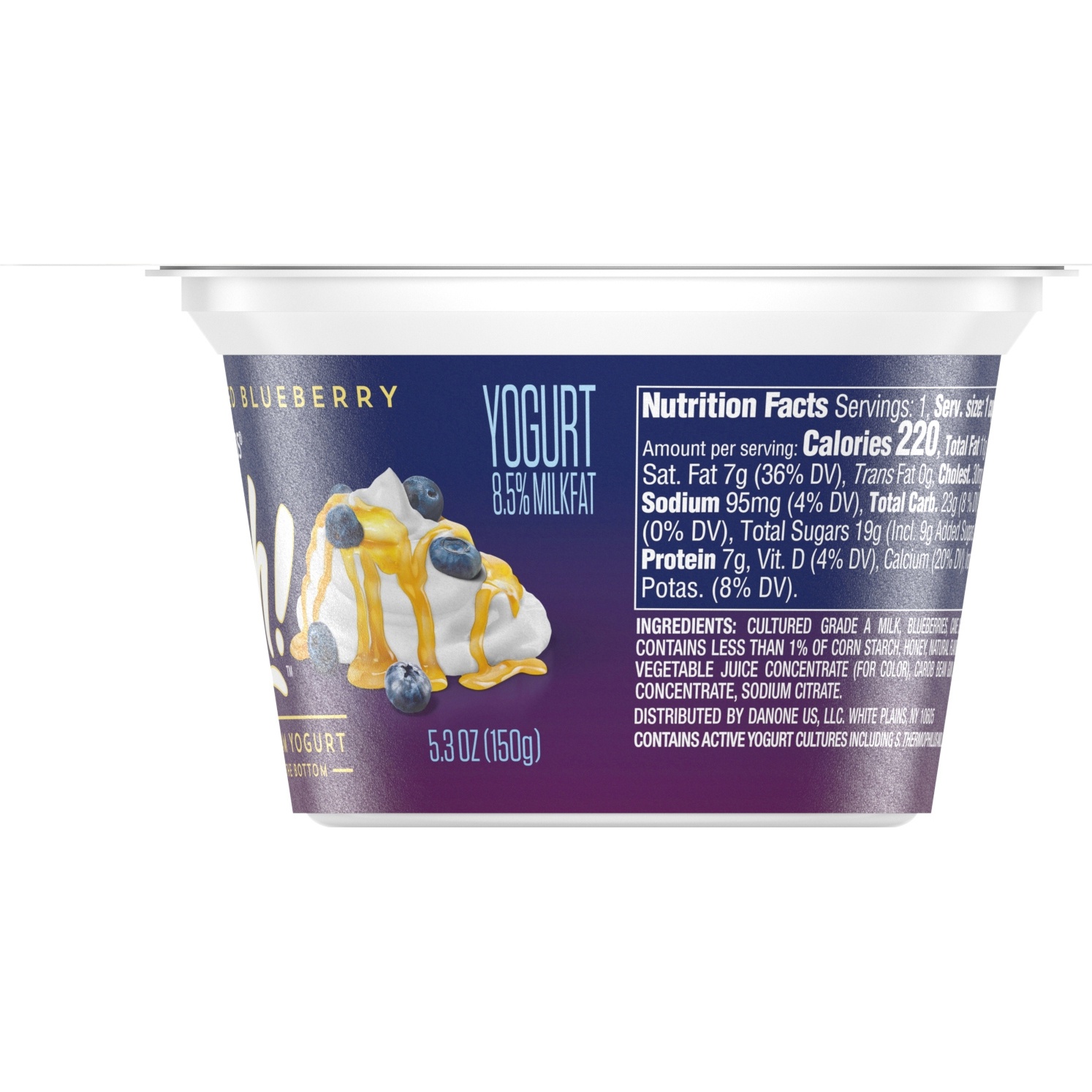 slide 3 of 5, Oikos Honey Drizzled Blueberry Double Cream Yogurt, 5.3 oz