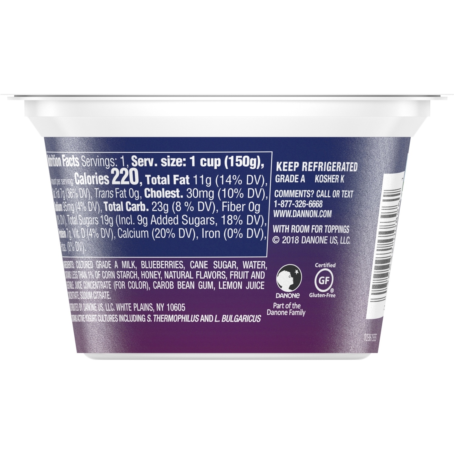 slide 4 of 5, Oikos Honey Drizzled Blueberry Double Cream Yogurt, 5.3 oz