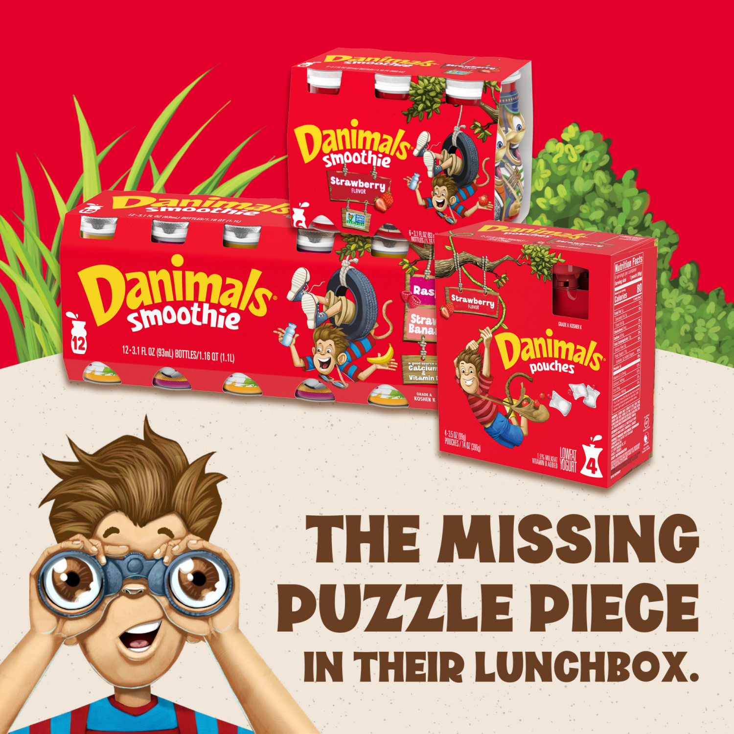 slide 7 of 8, Danimals Pouches Strawberry Banana Squeezable Low Fat Yogurt, 4 Ct, 3.5 OZ Yogurt Pouches, 4 ct