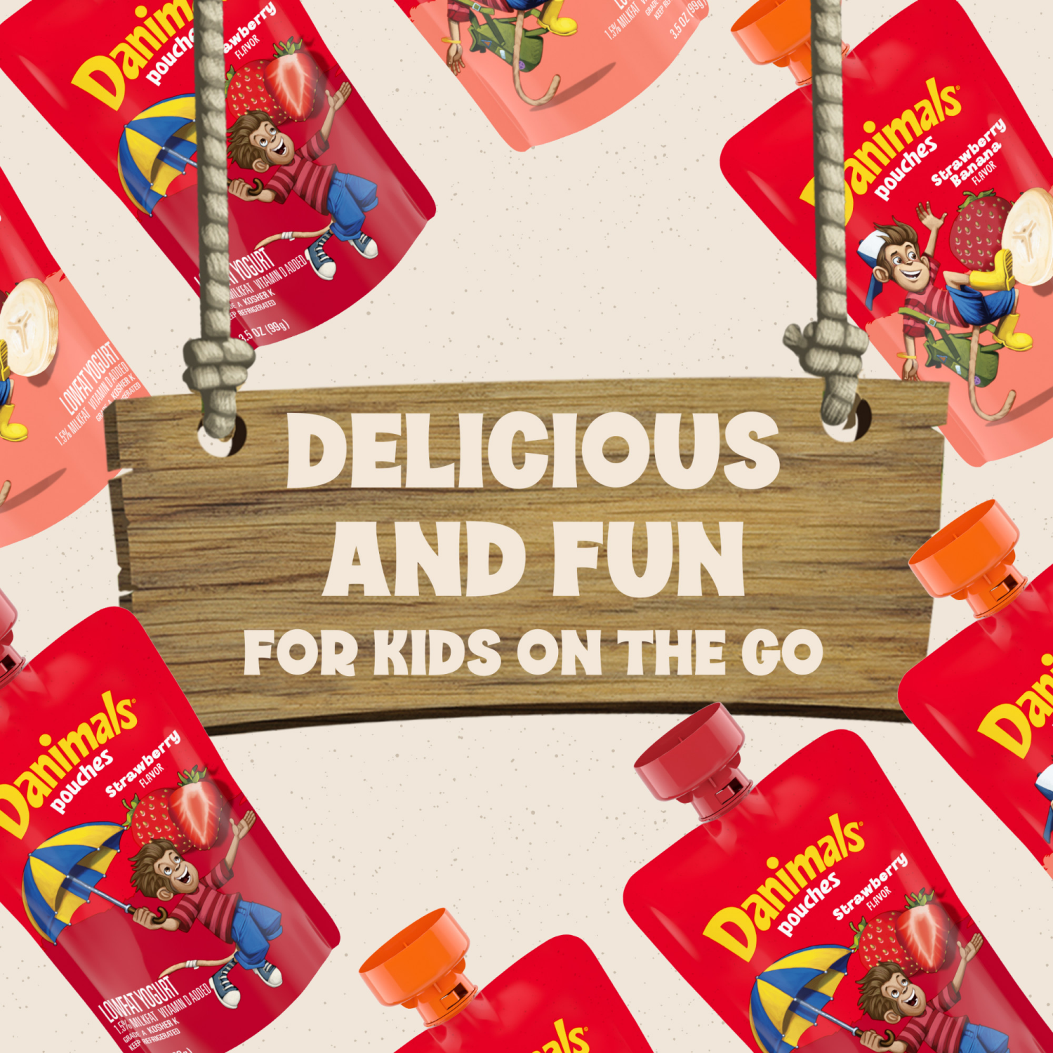 slide 3 of 8, Danimals Pouches Cotton Candy Squeezable Low Fat Yogurt, 4 Ct, 3.5 OZ Yogurt Pouches, 4 ct