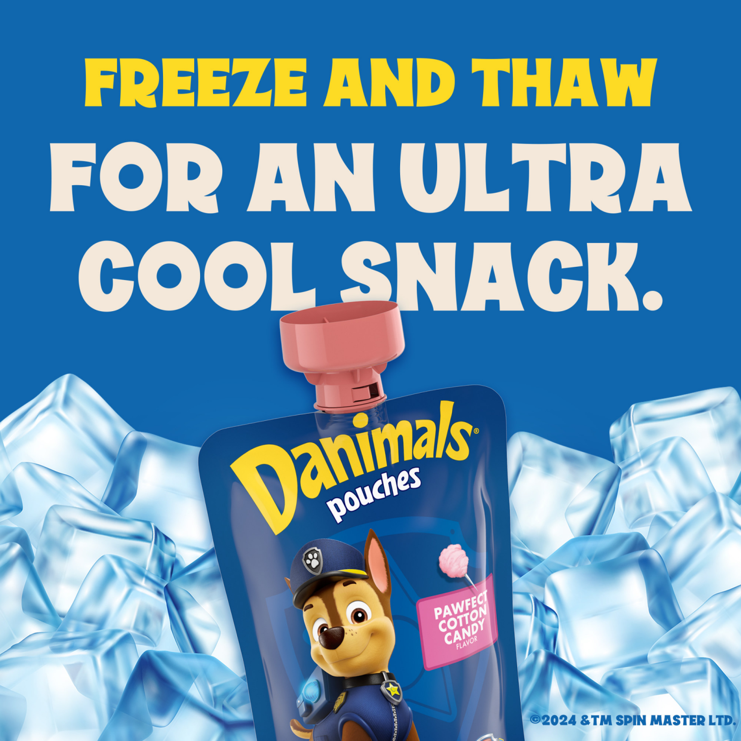 slide 8 of 8, Danimals Pouches Cotton Candy Squeezable Low Fat Yogurt, 4 Ct, 3.5 OZ Yogurt Pouches, 4 ct