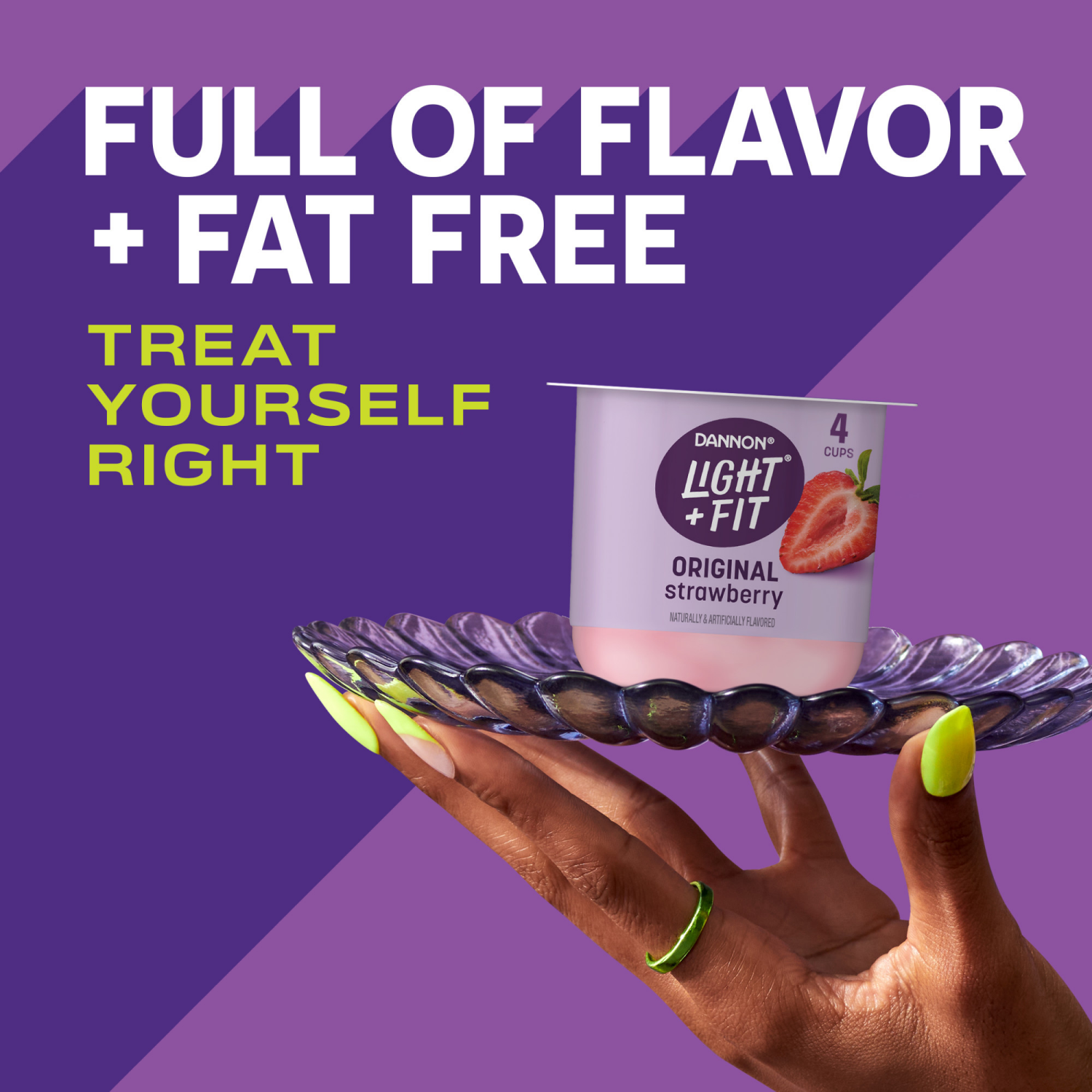 slide 5 of 8, Dannon Light + Fit Strawberry Original Nonfat Yogurt Pack, 4 Ct, 5.3 OZ Cups, 4 ct