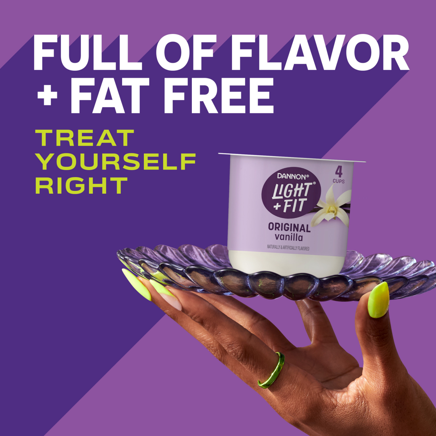 slide 5 of 8, Dannon Light + Fit Vanilla Original Nonfat Yogurt Pack, 4 Ct, 5.3 OZ Cups, 4 ct
