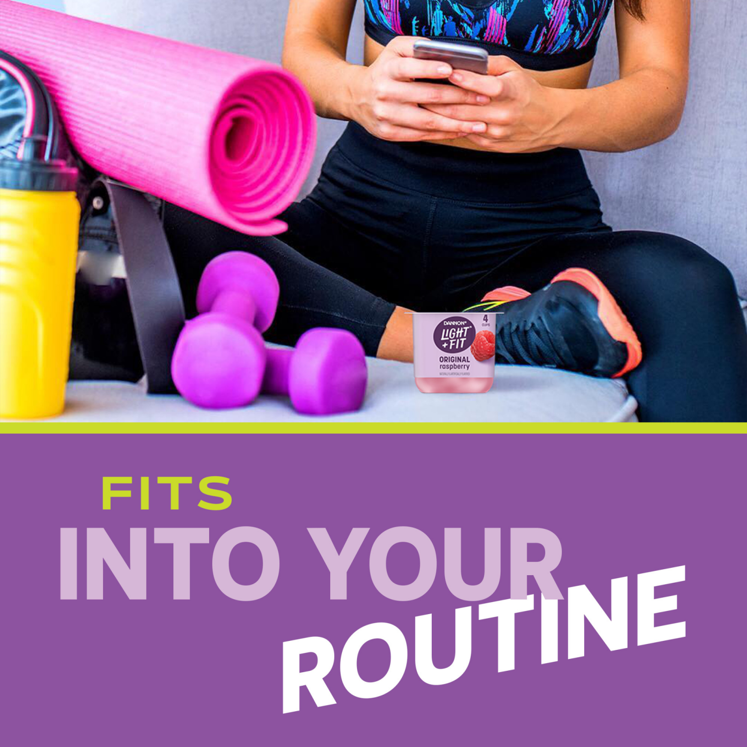 slide 3 of 8, Dannon Light + Fit Raspberry Original Nonfat Yogurt Pack, 4 Ct, 5.3 OZ Cups, 4 ct