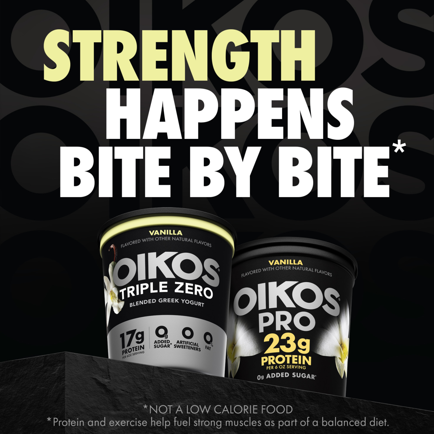 slide 6 of 8, Oikos Vanilla 17g Protein, 0g Added Sugar, Nonfat Greek Yogurt Tub, 32 OZ, 32 oz