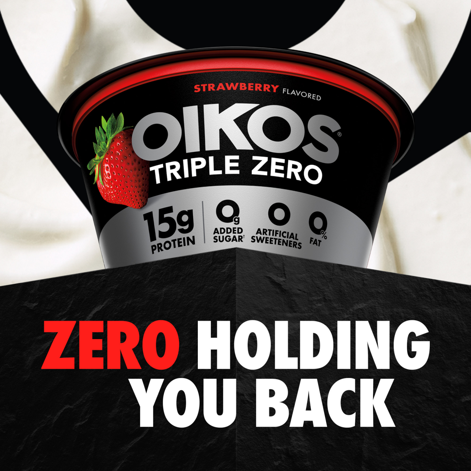 slide 3 of 8, Oikos Strawberry 15g Protein Nonfat Greek Yogurt Pack, 4 Ct, 5.3 OZ Cups, 4 ct