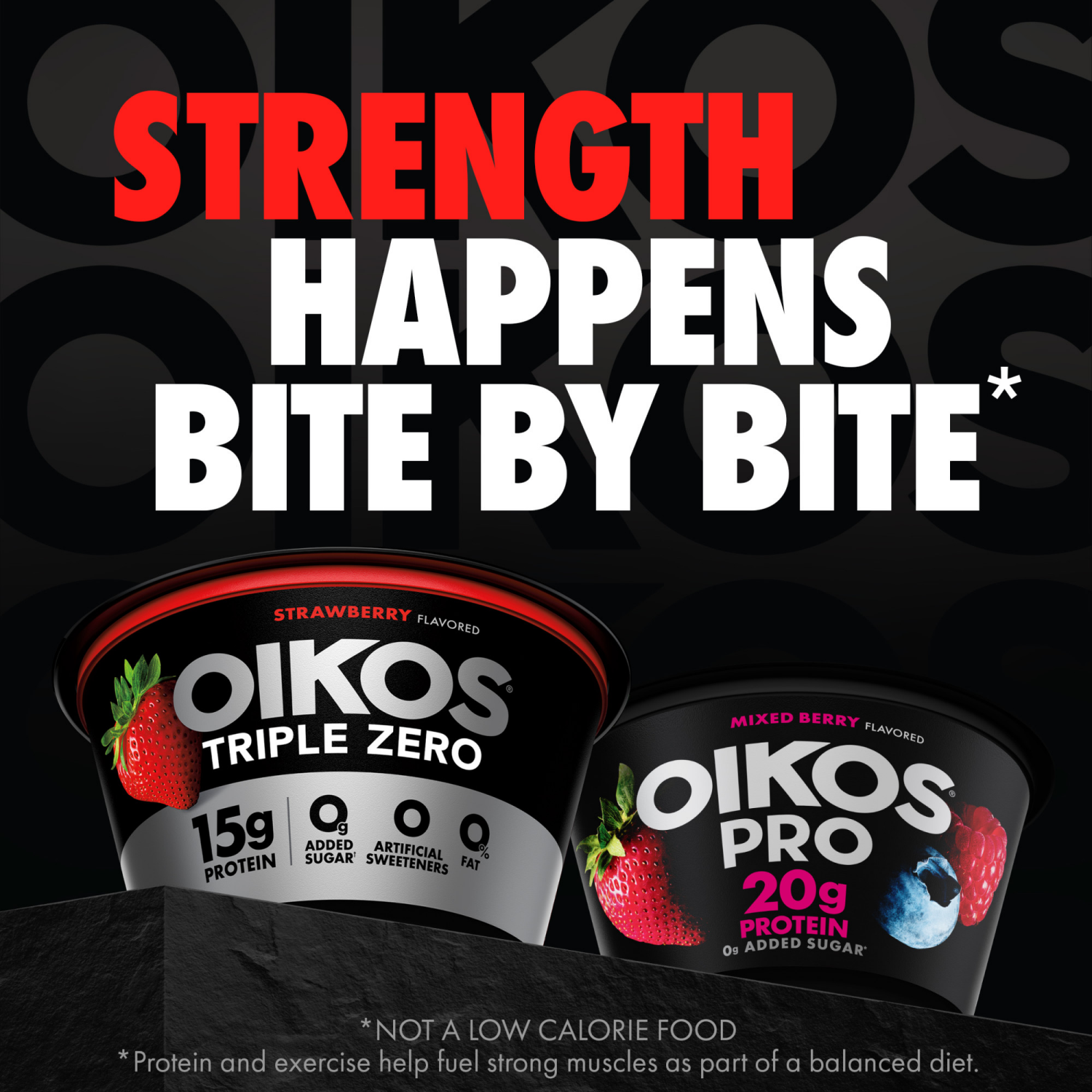 slide 6 of 8, Oikos Strawberry 15g Protein Nonfat Greek Yogurt Pack, 4 Ct, 5.3 OZ Cups, 4 ct