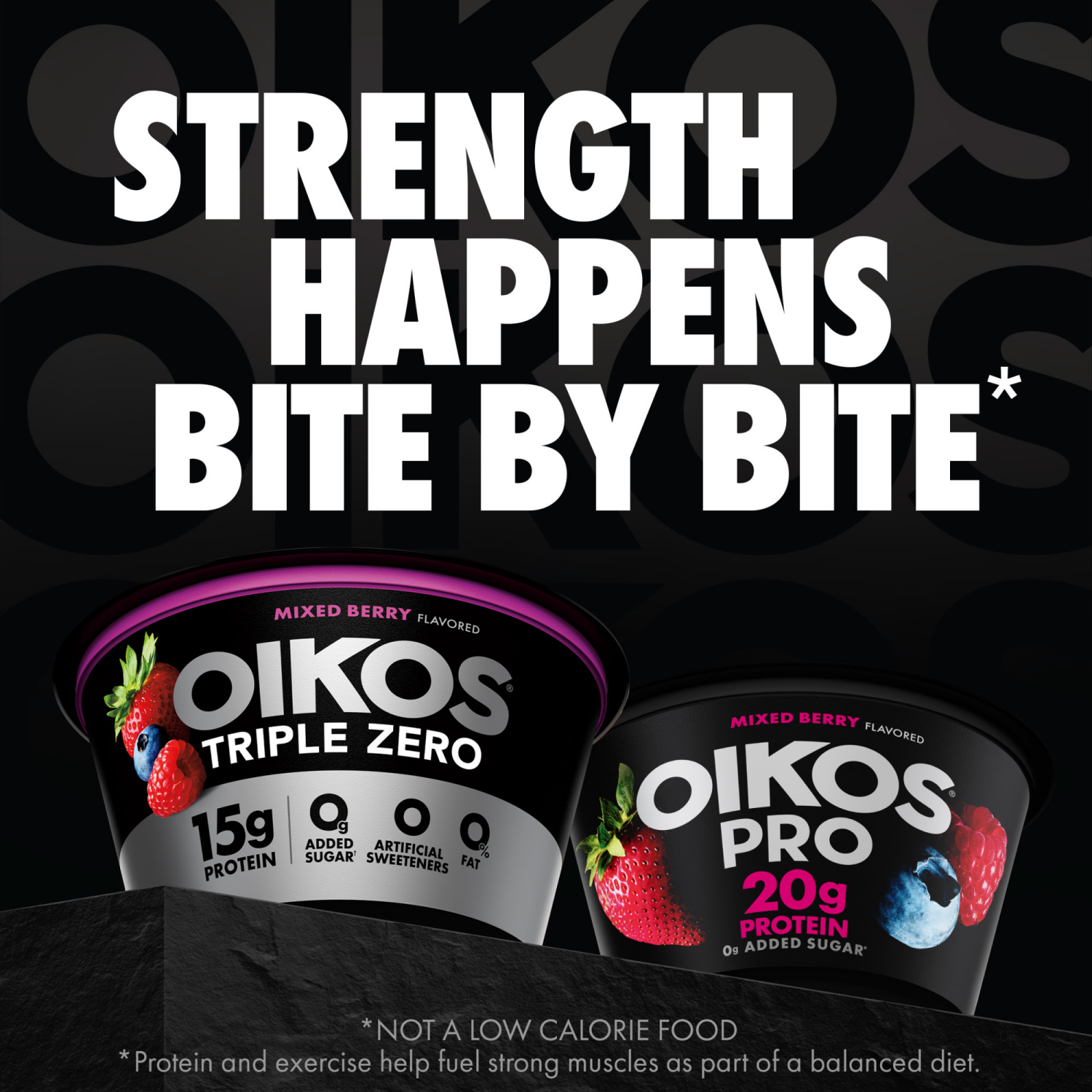slide 7 of 8, Oikos Mixed Berry 15g Protein, 0g Added Sugar, Nonfat Greek Yogurt Pack, 4 Ct, 5.3 OZ Cups, 4 ct