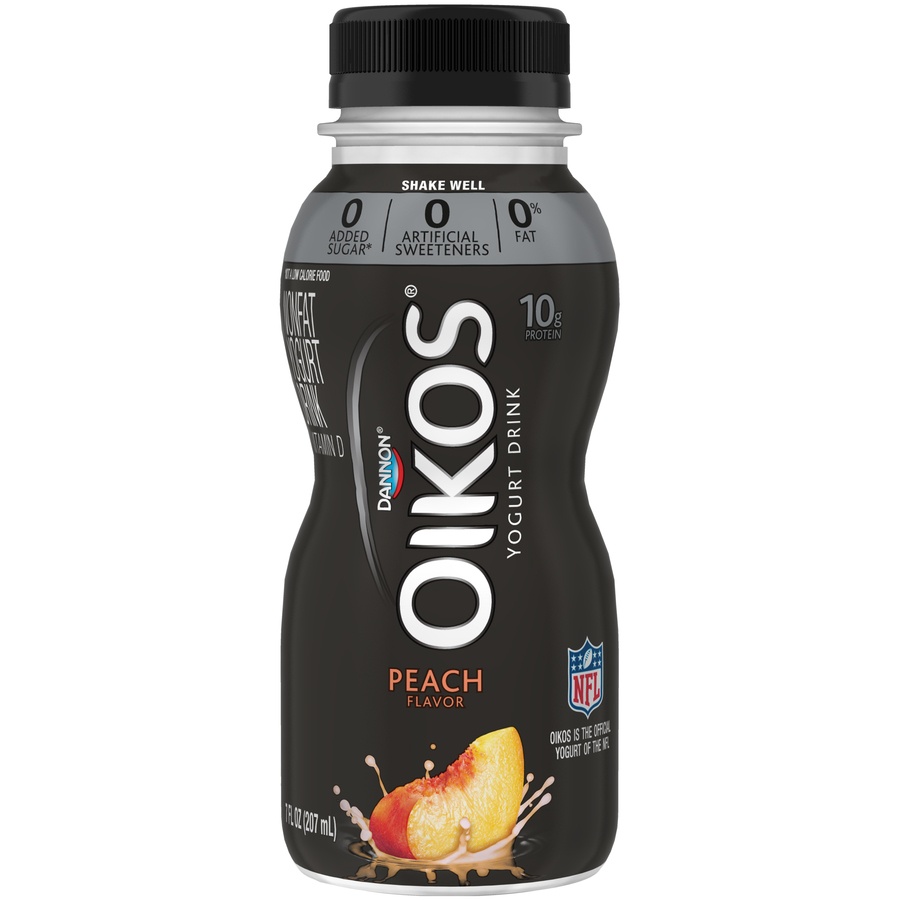 slide 2 of 6, Dannon Oikos Yogurt Drink Peach Flavor, 7 fl oz