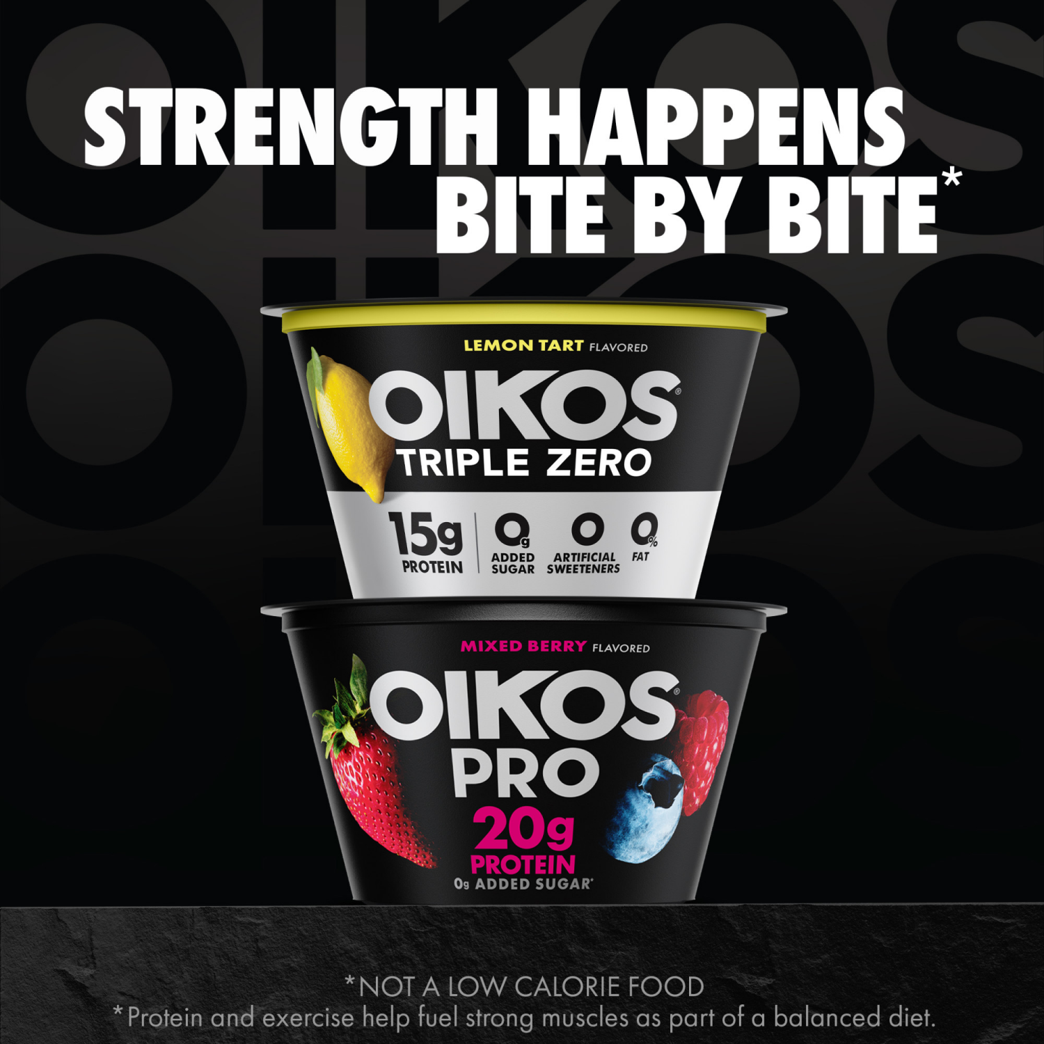 slide 8 of 8, Oikos Lemon Tart 15g Protein, 0g Added Sugar, Nonfat Greek Yogurt, 5.3 OZ Cup, 5.3 oz