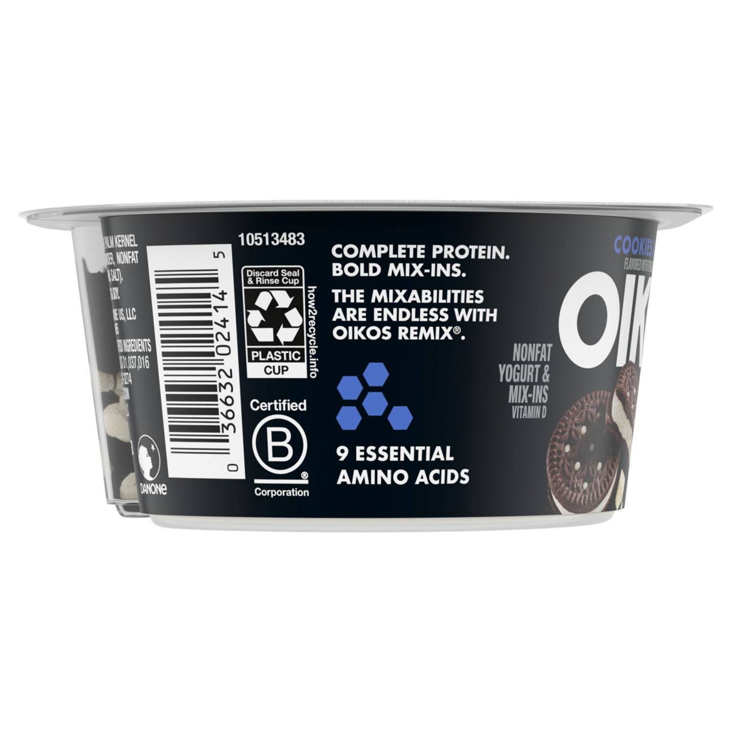 slide 3 of 6, Oikos Remix Cookies & Cream 4.5oz, 4.5 oz