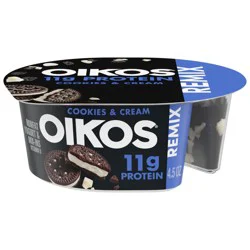 Oikos Remix Cookies & Cream 11g Protein Vanilla Nonfat Greek Yogurt With Mix-Ins
