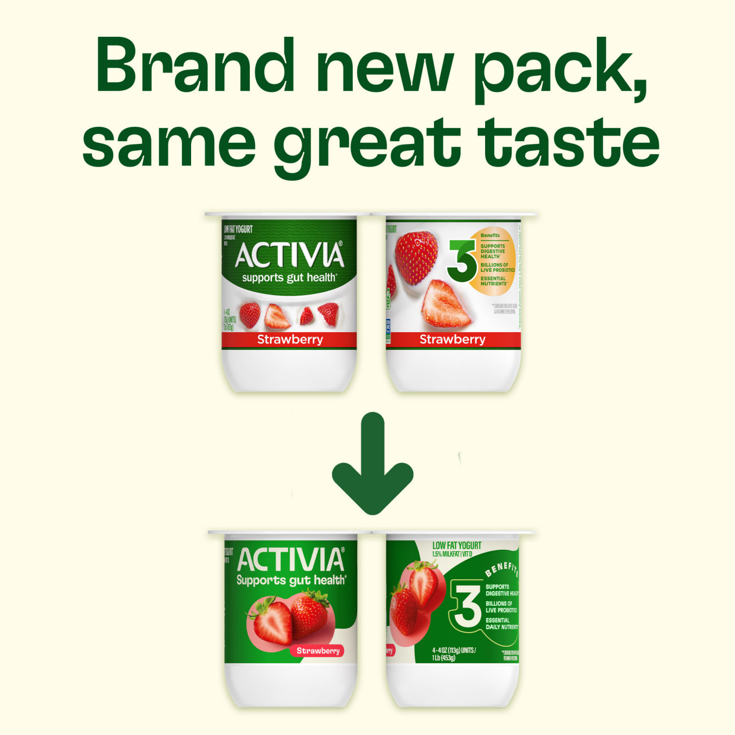 slide 2 of 8, Activia Strawberry Probiotic Yogurt, Lowfat Yogurt Cups, 4 OZ, 4 CT, 4 ct