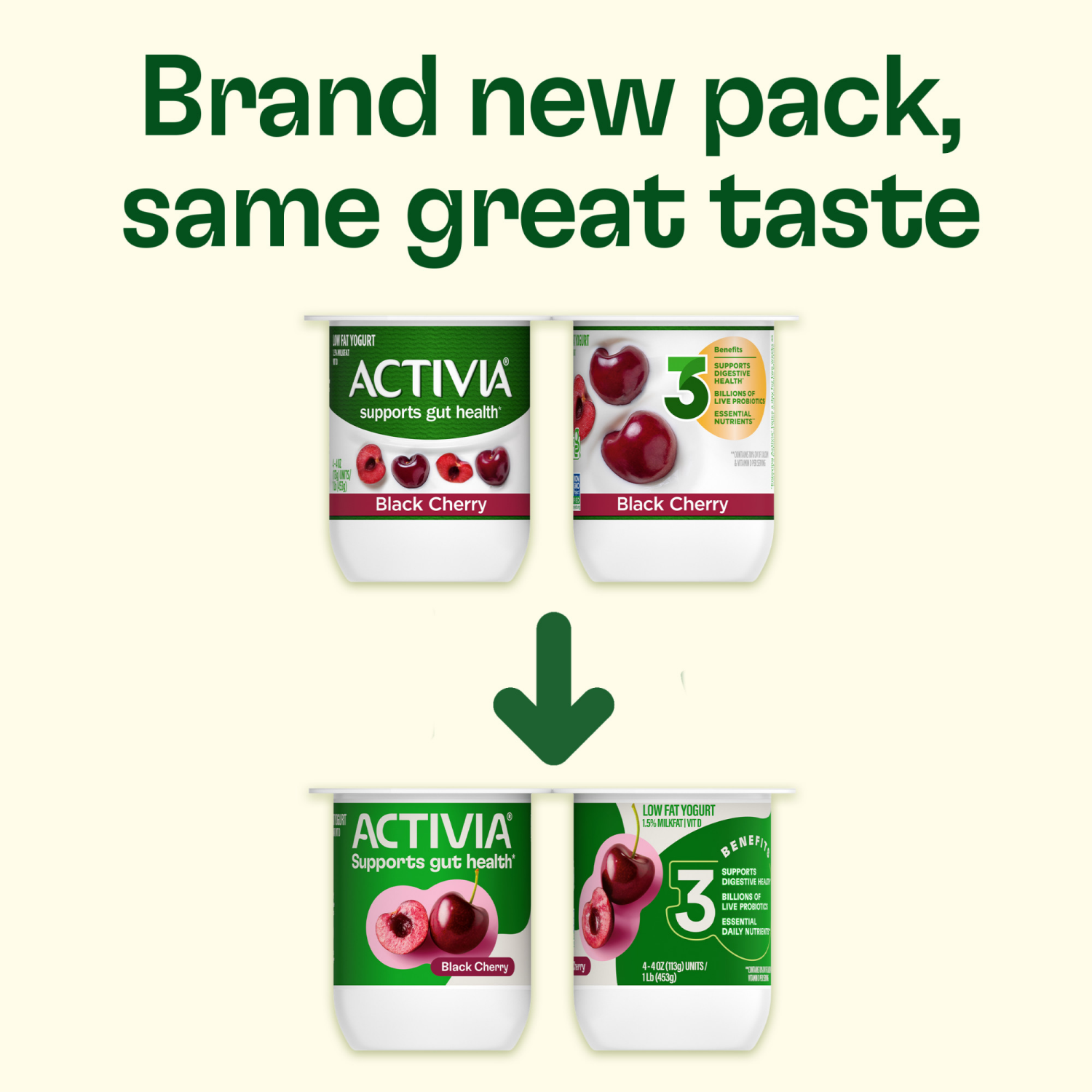 slide 2 of 8, Activia Black Cherry Probiotic Yogurt, Lowfat Yogurt Cups, 4 OZ, 4 CT, 4 ct