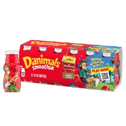 Danimals Smoothie Strawberry Explosion and Banana Split Dairy Drink Multi-Pack, 12 Ct, 3.1 OZ Smoothie Bottles