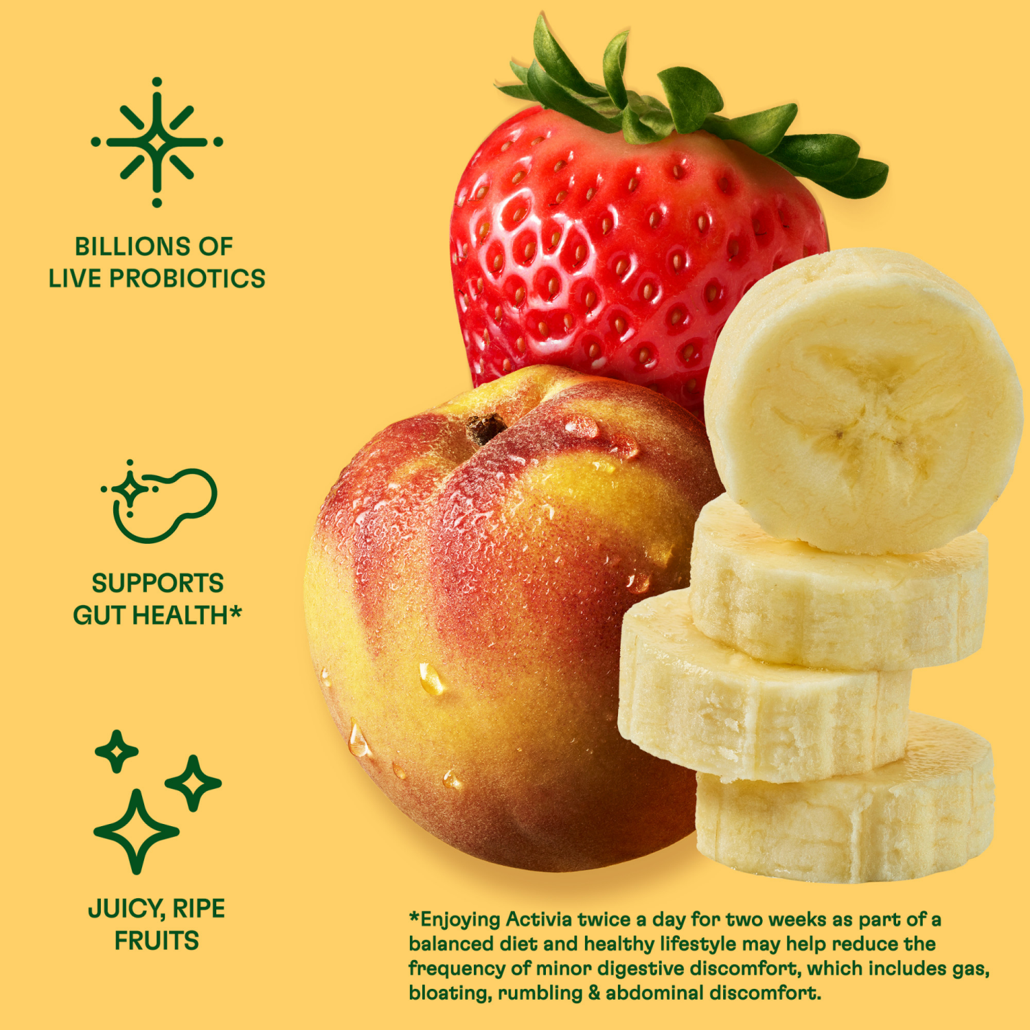 slide 4 of 8, Activia Zero 0g Added Sugar* Strawberry Banana and Peach Probiotic Yogurt, Nonfat Yogurt Cups, 4 OZ, 12 Ct, 12 ct