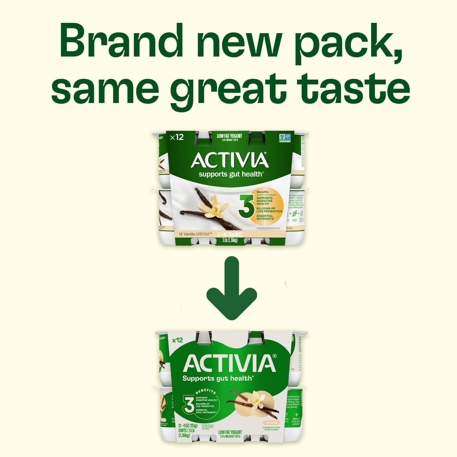 slide 2 of 8, Activia Vanilla Probiotic Yogurt, Lowfat Yogurt Cups, 4 OZ, 12 CT, 12 ct