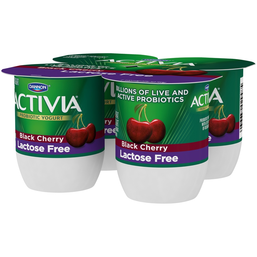 slide 4 of 8, Activia Lactose Free Lowfat Yogurt Black Cherry, 4 ct