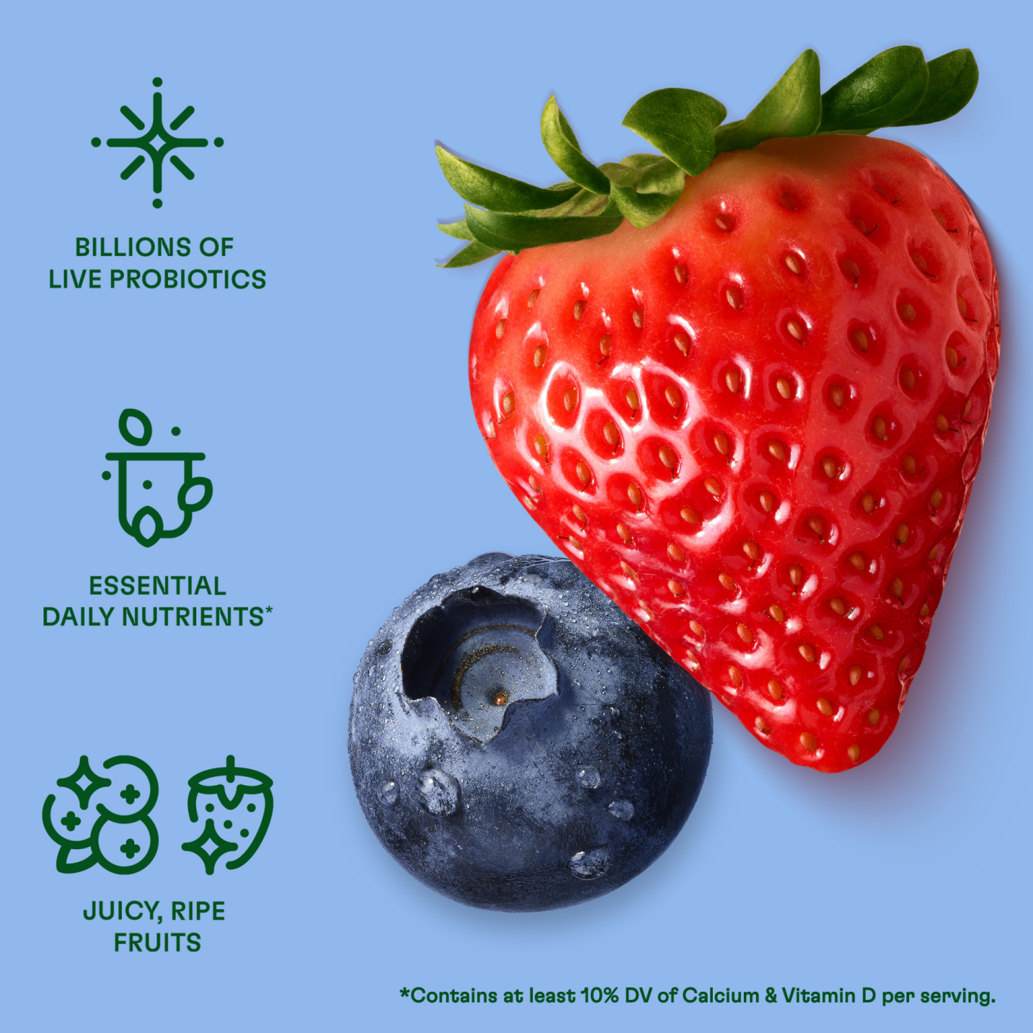 slide 4 of 8, Activia Probiotic Dailies Strawberry and Blueberry Low Fat, Probiotic Yogurt Drinks, 3.1 FL OZ, 8 Ct, 8 ct