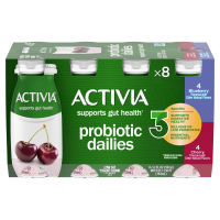 slide 19 of 29, Activia Probiotic Dailies Blueberry and Cherry Lowfat Yogurt Drinks, Delicious Daily Probiotic Yogurt Drinks to Help Support Gut Health, 8 Ct, 3.1 FL OZ, 3.10 fl oz