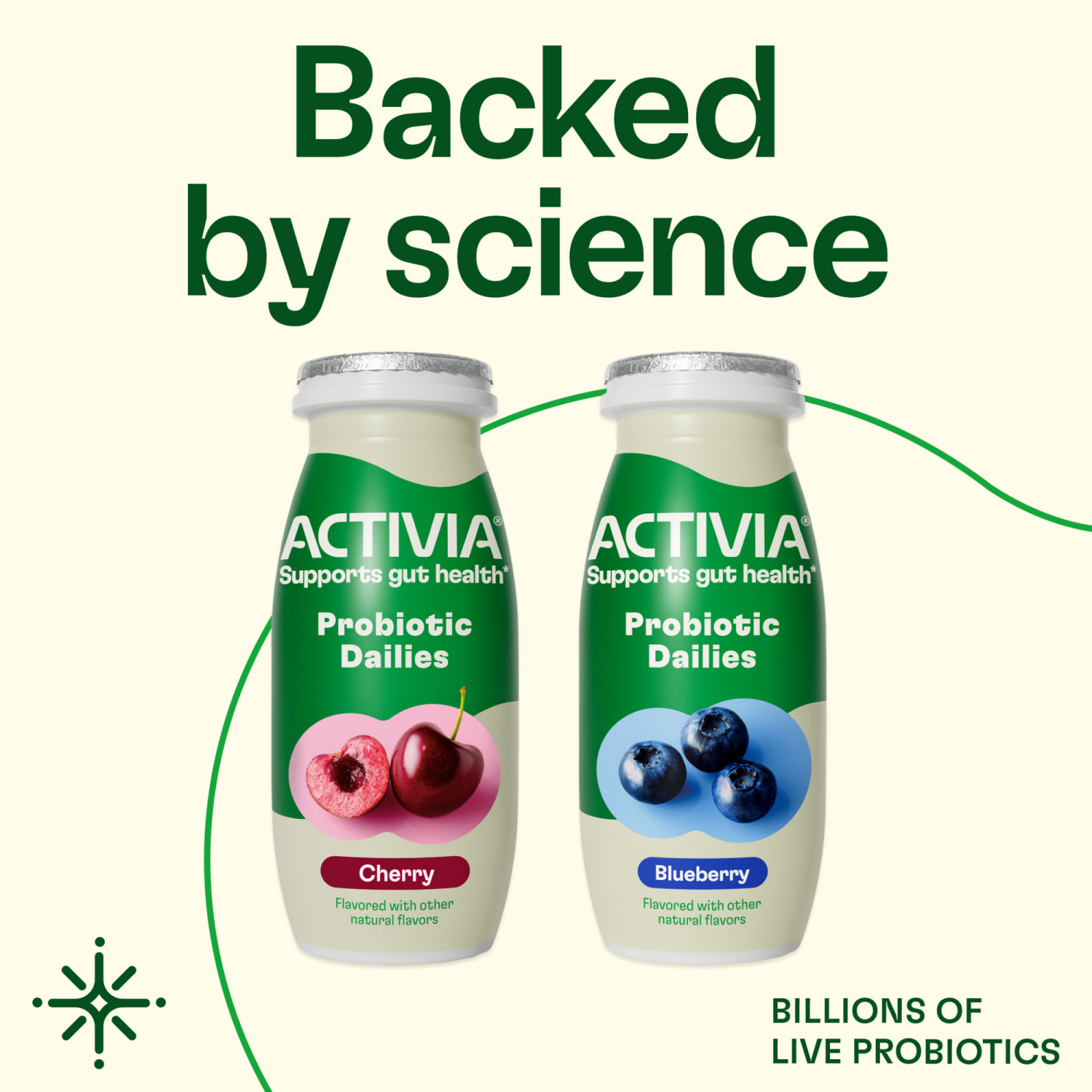 slide 8 of 8, Activia Probiotic Dailies Blueberry and Cherry Low Fat, Probiotic Yogurt Drinks, 3.1 FL OZ, 8 Ct, 8 ct