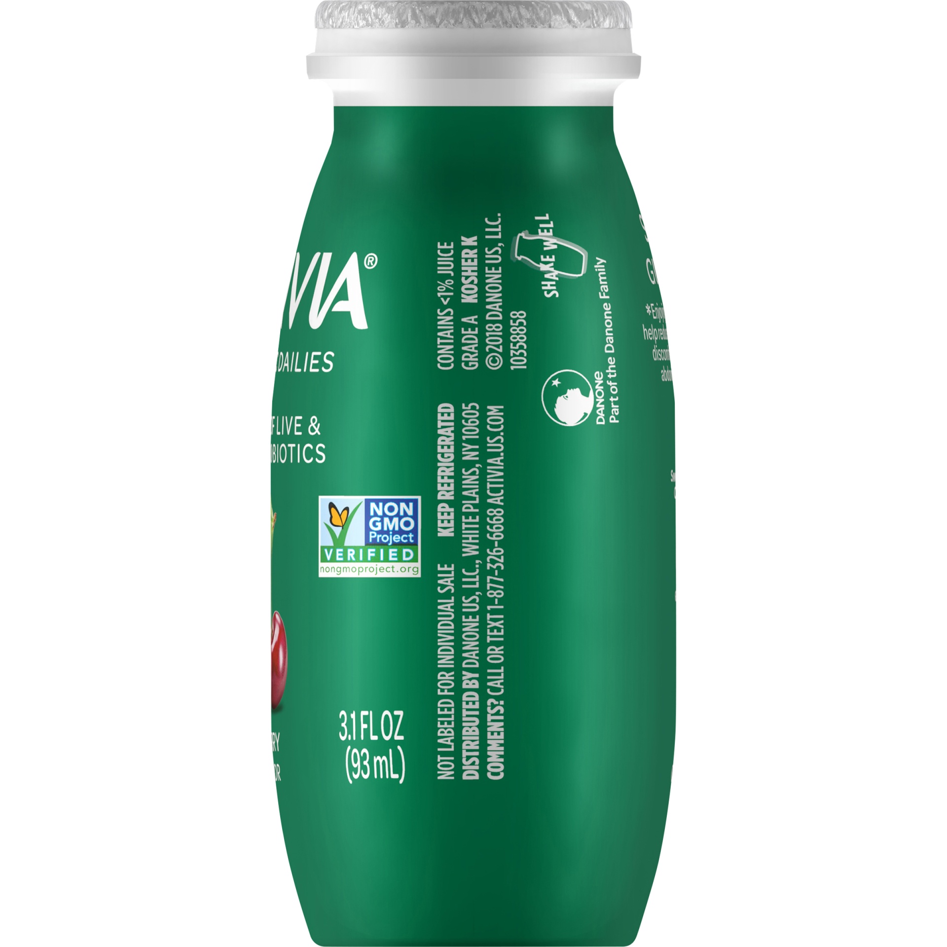 slide 3 of 8, Activia Probiotic Dailies Blueberry and Cherry Low Fat, Probiotic Yogurt Drinks, 3.1 FL OZ, 8 Ct, 8 ct