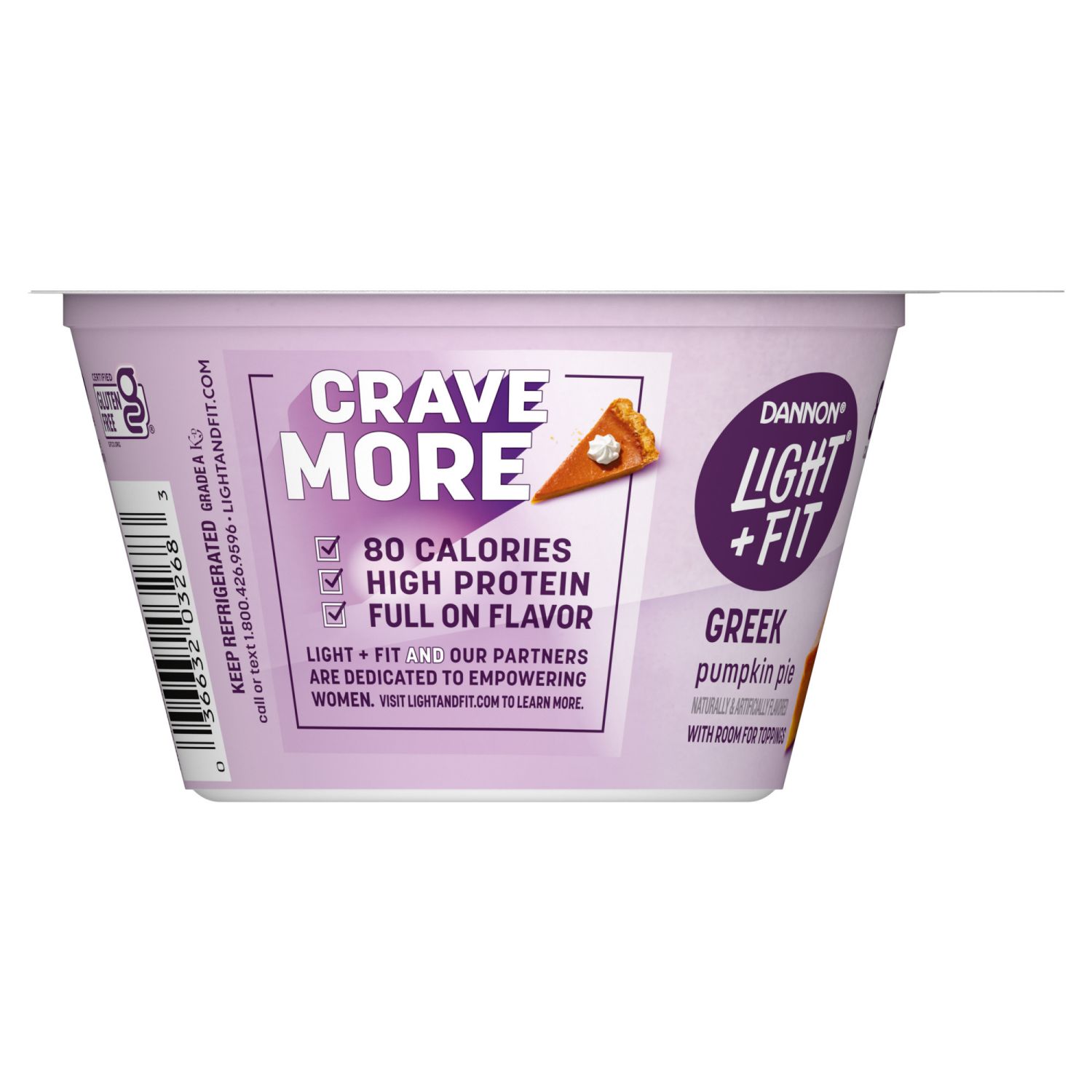 slide 7 of 8, Dannon Light + Fit Pumpkin Pie Greek Fat Free Yogurt, 5.3 OZ Yogurt Cup, 5.3 oz