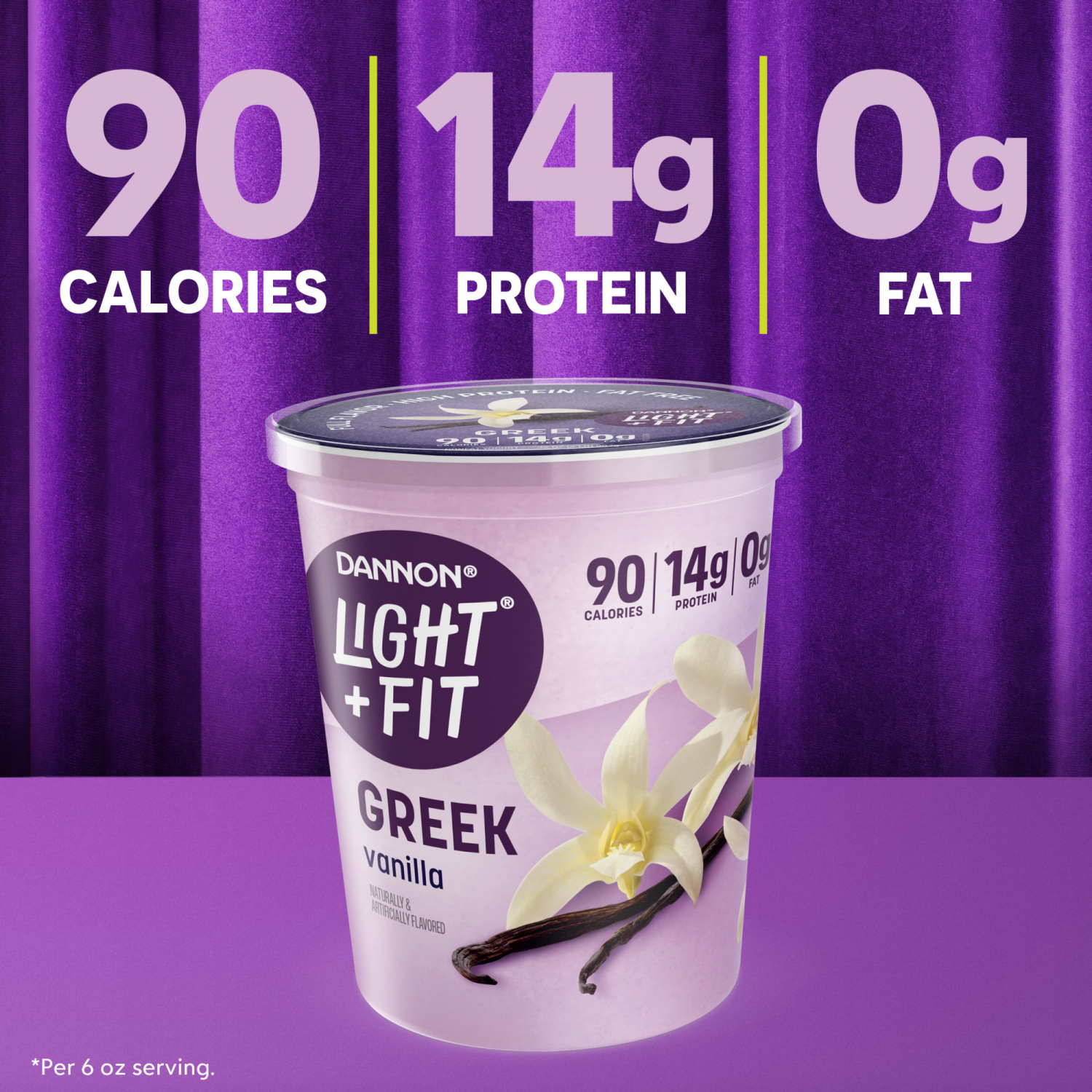 slide 8 of 8, Dannon Light + Fit Vanilla Greek Nonfat Yogurt, 32 OZ Yogurt Tub, 32 oz