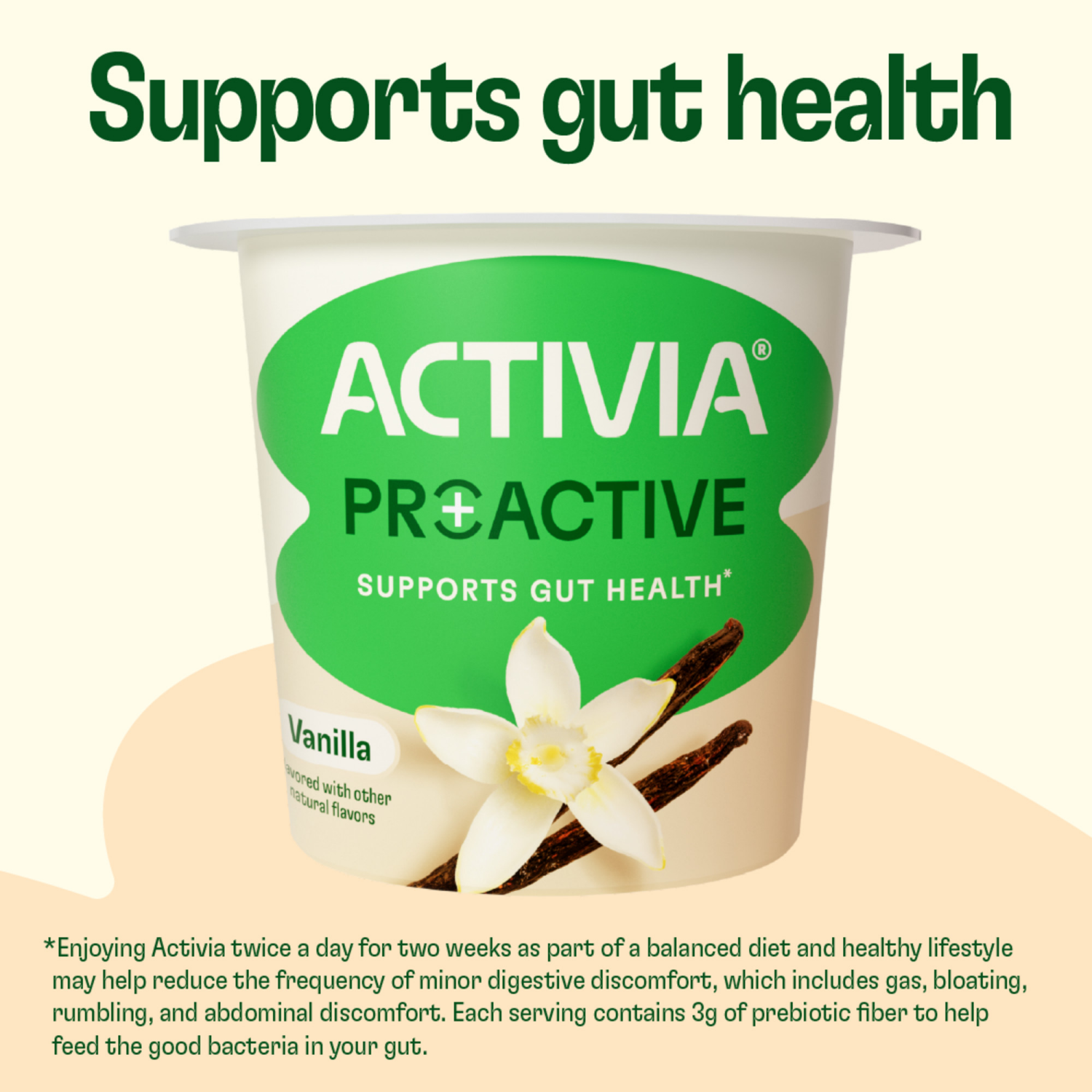 slide 8 of 8, Activia Proactive Vanilla Probiotic Yogurt, Probiotic Low Fat Yogurt Cups, 5.3 Oz, 4 Ct, 4 ct