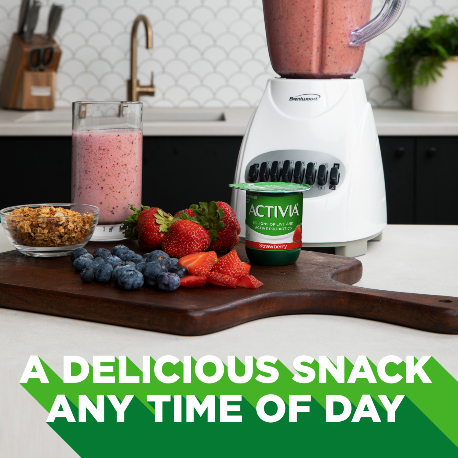 slide 3 of 8, Activia Peach and Strawberry Probiotic Yogurt, Lowfat Yogurt Cups, 4 OZ, 12 CT, 12 ct