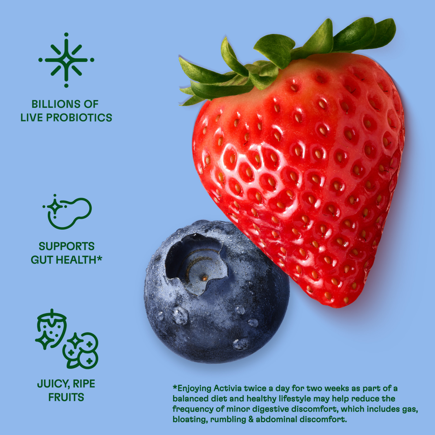 slide 4 of 8, Activia Zero 0g Added Sugar* Strawberry and Blueberry Probiotic Yogurt, Nonfat Yogurt Cups, 4 OZ, 12 Ct, 12 ct