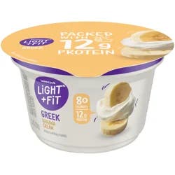 Dannon Light + Fit Banana Cream Greek Fat Free Yogurt, 5.3 OZ Yogurt Cup
