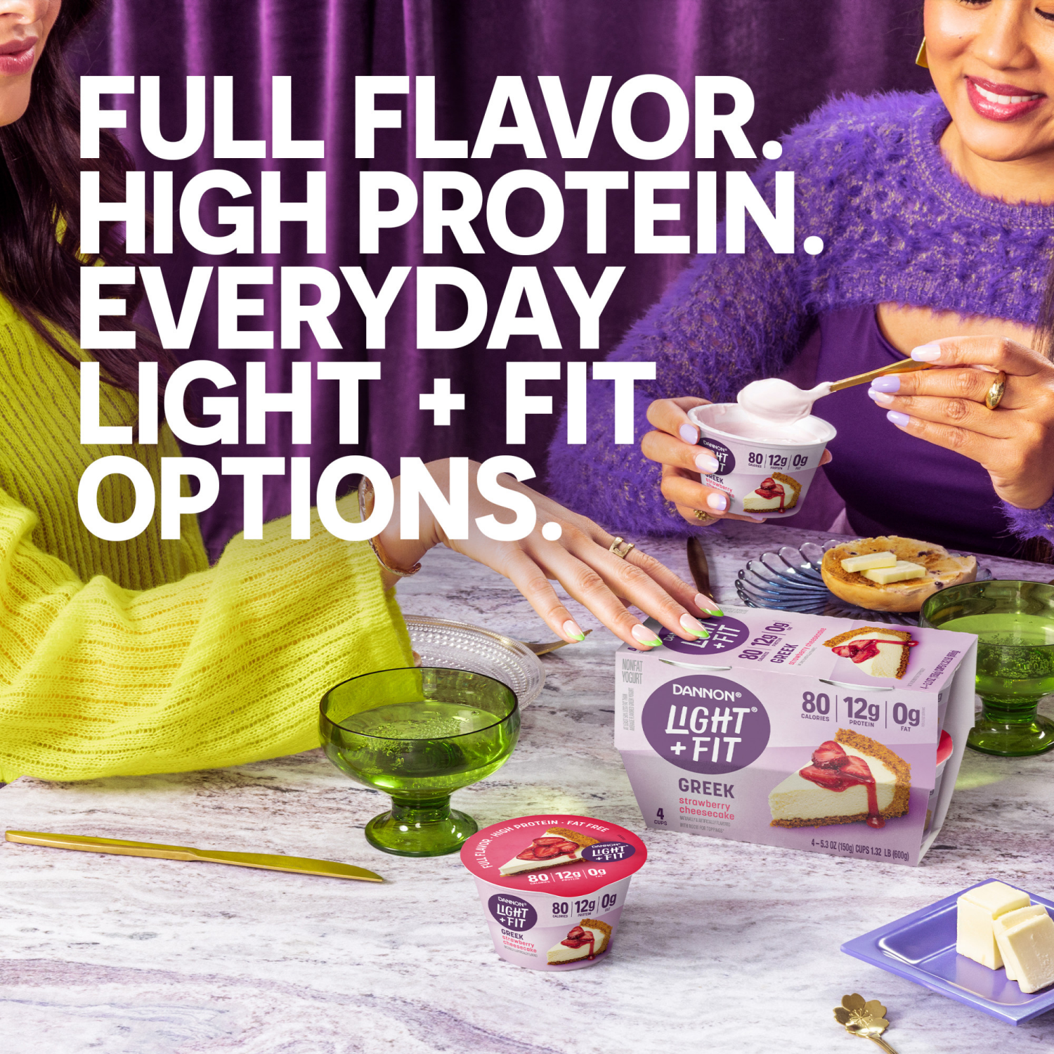 slide 5 of 8, Dannon Light + Fit Raspberry Chocolate Greek Fat Free Yogurt, 5.3 OZ Yogurt Cup, 5.3 oz